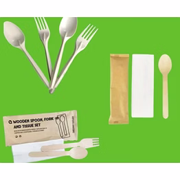 biodegradable cutlery spoon fork knife wooden, edible & pla cutlery 1 mm