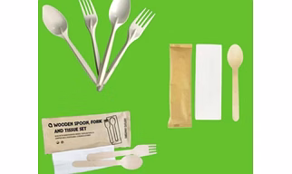 Biodegradable Cutlery Spoon fork knife Wooden, Edible & PLA Cutlery