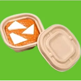 750 ml bagasse container with lid (delivery range)