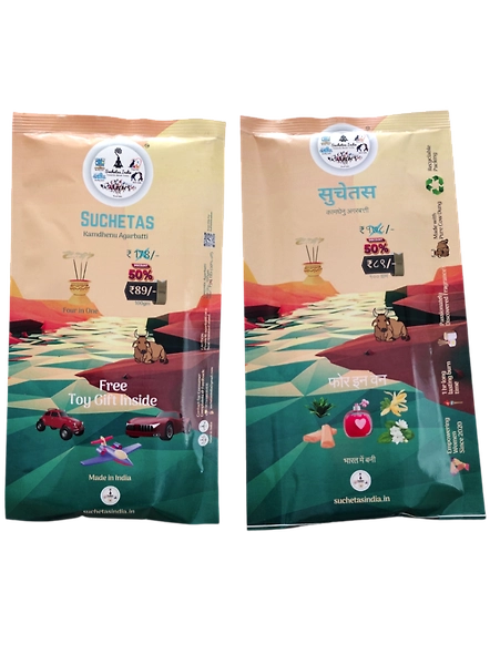 SUCHETAS INDIA Kamdhenu Agarbatti Black - 100 gms Pouch-4
