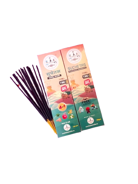 4 in 1 Suchetas Kamdhenu Black Agarbatti - 100gms Box-2
