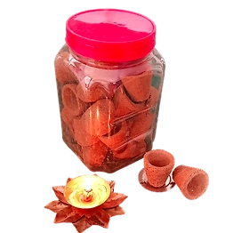 SUCHETAS INDIA Cow Dong Empty Cup for Havan - 30 No. Jar