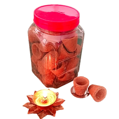 SUCHETAS INDIA Cow Dong Empty Cup for Havan - 30 No. Jar
