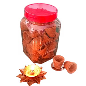 SUCHETAS INDIA Cow Dong Empty Cup for Havan - 30 No. Jar