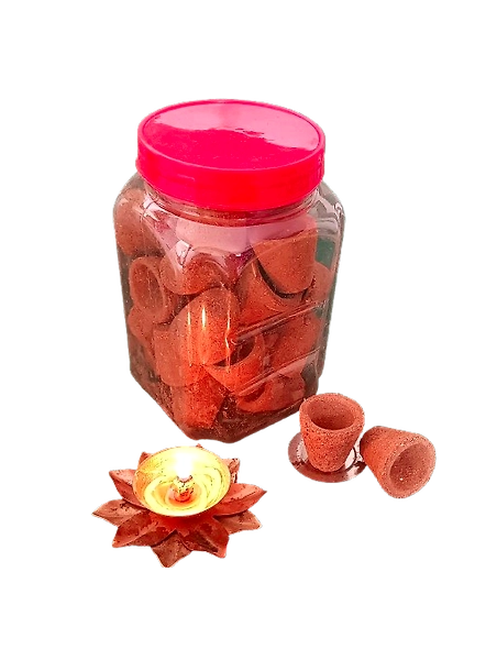 SUCHETAS INDIA Cow Dong Empty Cup for Havan - 30 No. Jar-12664219