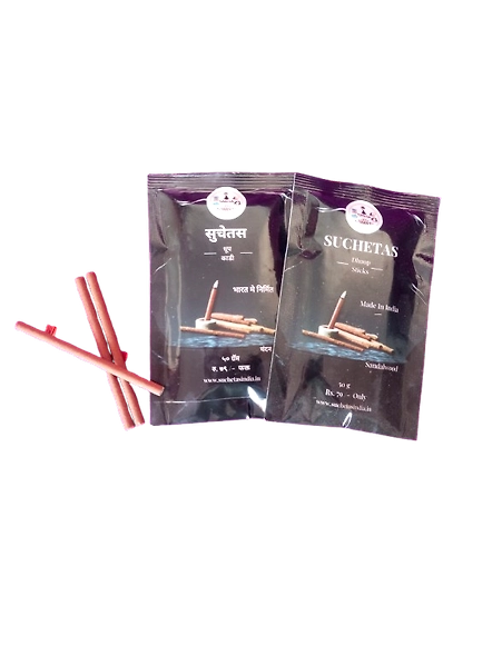 SUCHETAS INDIA Dry Dhoop Sticks - Sandalwood - 50 Gms Pouch