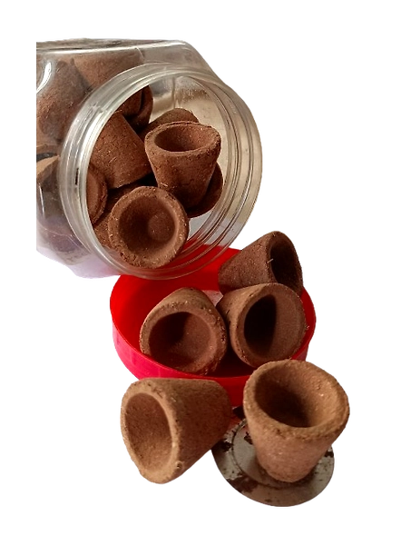SUCHETAS INDIA Cow Dong Empty Cup for Havan - 30 No. Jar-1