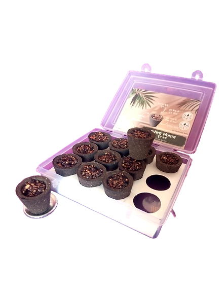 Suchetas Saubhagya Dhoop Mini Cup - Guggul - 12 nos Box (Sambrani Cup)-3
