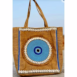embroidered jute bag