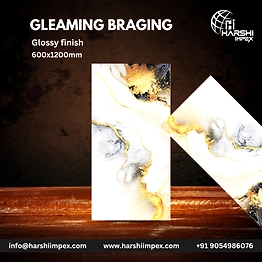 Gleaming Braging 600 x 1200 MM Glossy Finish Porcelain Tiles (Vitrified Tiles)