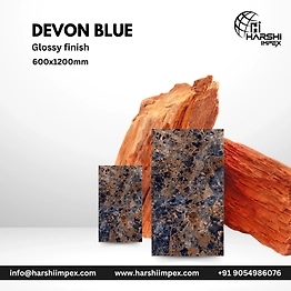 Devon Blue 600 x 1200 MM Glossy Finish Porcelain Tiles (Vitrified Tiles)