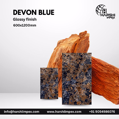 devon blue 600 x 1200 mm glossy finish porcelain tiles (vitrified tiles)