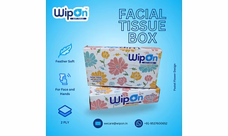 Wipon Facial Tissue Box 100 pulls 2 Ply, Soft Tissue Paper,