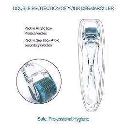 premium 1mm derma roller for hair & skin care with protective case