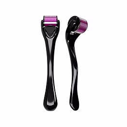 premium 1mm derma roller with 540 titanium needles – crystal case packaging