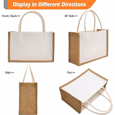 reusable eco jute shopping bag – durable, chic & waterproof