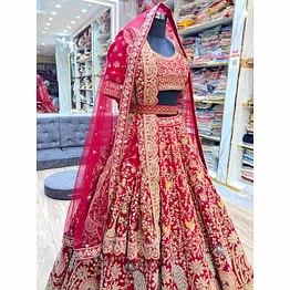 peacock motif banarasi lehenga for brides