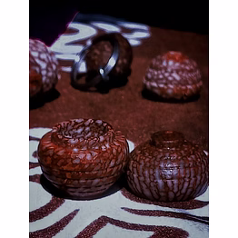 vintage betel nut sindoor container with intricate designs