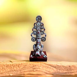 traditional supaari ganesha in shehnaayi mudra – exquisite betel nut art from rewa
