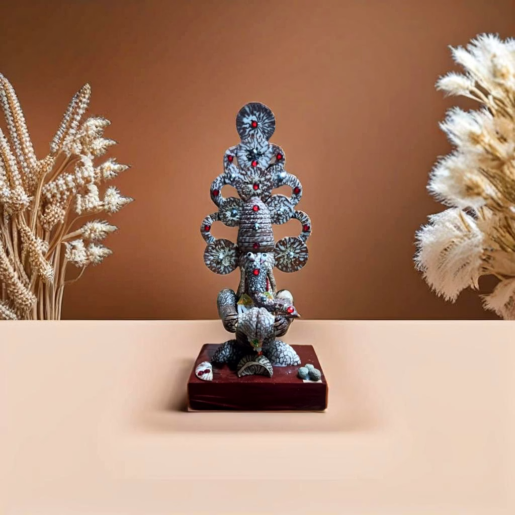 Handcrafted SUPAARI Tabal Mudra Ganesha Idol – Unique Eco-Friendly Betel Nut Masterpiece image 3