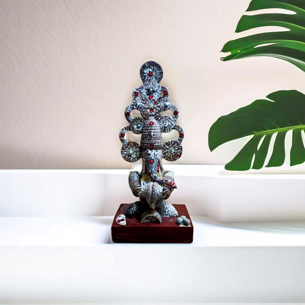 Traditional SUPAARI Ganesha in Dhol Mudra – Exquisite Hand-Carved Betel Nut Art for Devotees image 2