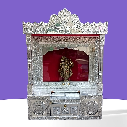 Aluminium Metal Pooja Temple with Pillors - 15-12715033
