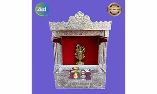 Aluminium Metal Pooja Temple with Pillors - 15