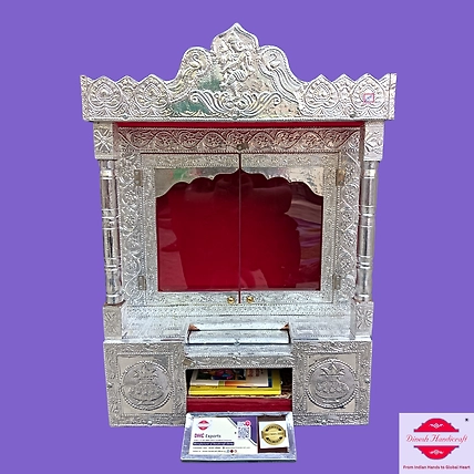 Aluminium Metal Pooja Temple with Pillors - 15-2