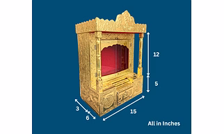Golden Metal Pooja Temple with Pillors - 15