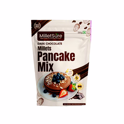 milletsure dark chocolate millets pancake mix 250gm