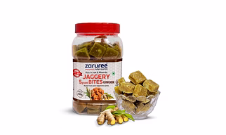 Zaruree Natural Jaggery Ginger Bites 500g (5g Each) | Chemical-Free & Naturally Processed | Healthy & Flavorful Sweet Treats