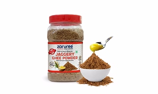 Zaruree Premium Jaggery Ghee Powder 500g | Chemical-Free | Blended with Pure Ghee | Natural & Healthy Sweetener