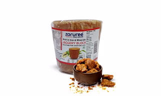 Zaruree Pure Jaggery Block 500g Pack of 2 | Chemical-Free & Natural | Made from Premium Sugarcane Juice | Unrefined Healthy Sweetener