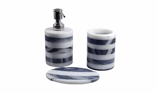 Stylish Pure Marble Stone Made designing Bathroom Accessories (Set of 3)
