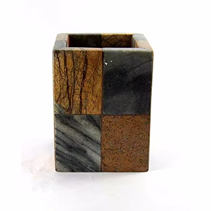 Luxury Multi Colored  Marble Bathroom Accessories Set  (set of 4)-1