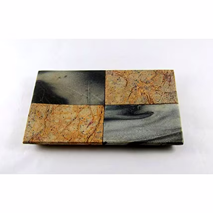 Luxury Multi Colored  Marble Bathroom Accessories Set  (set of 4)-4