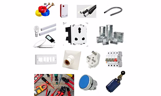 Electrical Items -Fan, coolers, Motors, Conduits Pipes, Springs, LED Lights, Bells, Penals,  Wire and cables, Motors, Switches, Boxes, Sockets, Plugs, holders, MCB, Contactors, Buttons and Tools