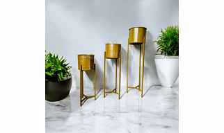 3 pc Metal Planter Set