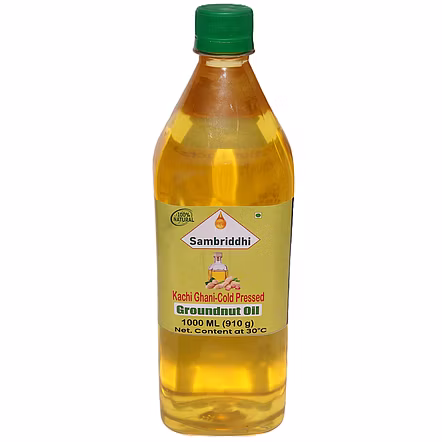 Sambriddhi Cold Pressed Ground Nut Edible Oil - 1000 ML (910g)