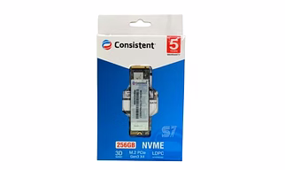 Consistent 256GB NVMe PCIe M.2 SSD 2280, 3D NAND with SLC Cache, Up to 2200MB/s, 5 Years Warranty
