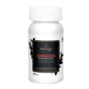 Momrushi Herb Ashwagandha Tablets Root Extract 1000Mg | Helps Release Stress & Anxiety | Rejuvenates Body And Mind | Ayurvedic | General Wellness | For Women & Men (30 Tablets, Pack of 1)