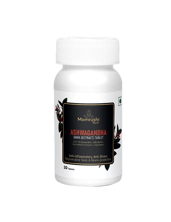 Momrushi Herb Ashwagandha Tablets Root Extract 1000Mg | Helps Release Stress &amp; Anxiety | Rejuvenates Body And Mind | Ayurvedic | General Wellness | For Women &amp; Men (30 Tablets, Pack of 1)-MHAT30
