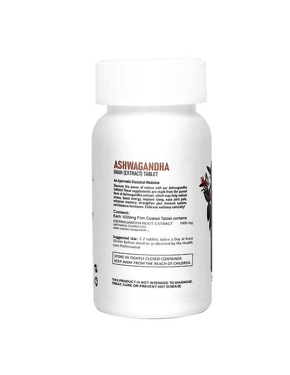 Momrushi Herb Ashwagandha Tablets Root Extract 1000Mg | Helps Release Stress &amp; Anxiety | Rejuvenates Body And Mind | Ayurvedic | General Wellness | For Women &amp; Men (30 Tablets, Pack of 1)-1