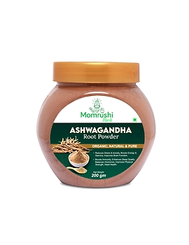 Momrushi Herb Organic Ashwagandha Powder Withania Somnifera | Helps reduce Anxiety &amp; Stress, Increases Immunity Strength, Stamina, Bone Health, Heart Health (200g)-MHAP-sm