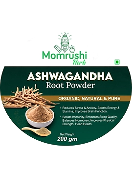 Momrushi Herb Organic Ashwagandha Powder Withania Somnifera | Helps reduce Anxiety &amp; Stress, Increases Immunity Strength, Stamina, Bone Health, Heart Health (200g)-3-sm