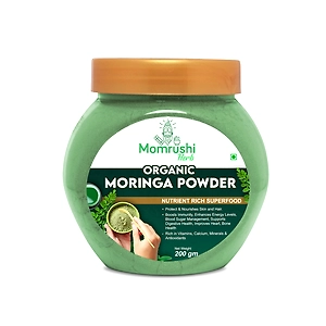 Momrushi Herb Organic Moringa Leaf Powder – Premium Superfood Supplement for Energy Boost, Immune Support, and Detoxification (200g)