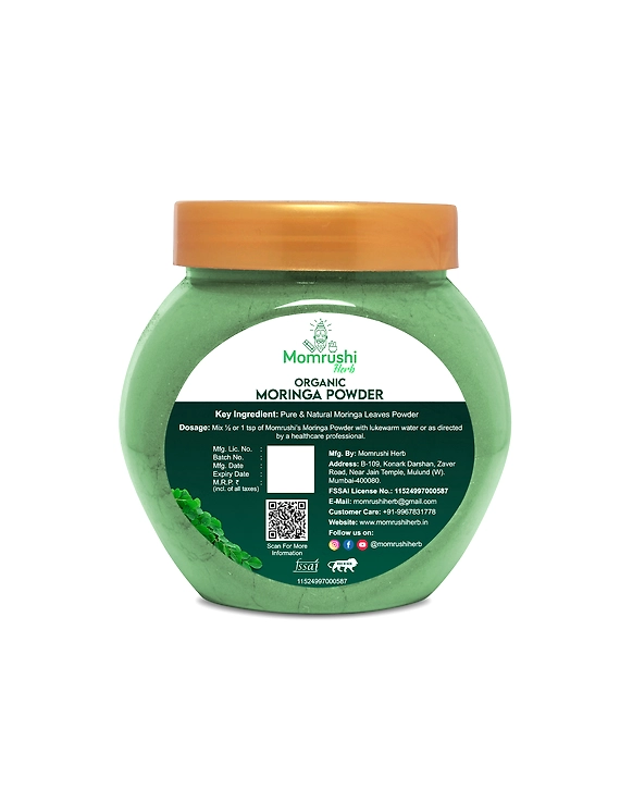 Momrushi Herb Organic Moringa Leaf Powder – Premium Superfood Supplement for Energy Boost, Immune Support, and Detoxification (200g)-1