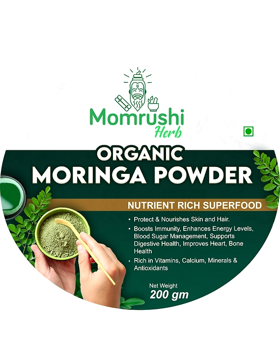 Momrushi Herb Organic Moringa Leaf Powder – Premium Superfood Supplement for Energy Boost, Immune Support, and Detoxification (200g)-3