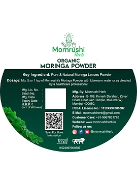Momrushi Herb Organic Moringa Leaf Powder – Premium Superfood Supplement for Energy Boost, Immune Support, and Detoxification (200g)-4-sm