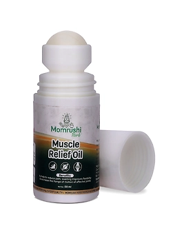 Momrushi Herb Knee Pain Relief Oil, Ayurvedic Joint Pain Massage Oil for Arthritis, Swelling &amp; Stiffness Relief (Roll On, 50ml)-MHPRO-sm